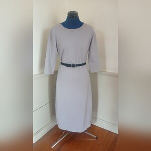 Elegant Gray 3/4 Sleeve Sheath Dress
